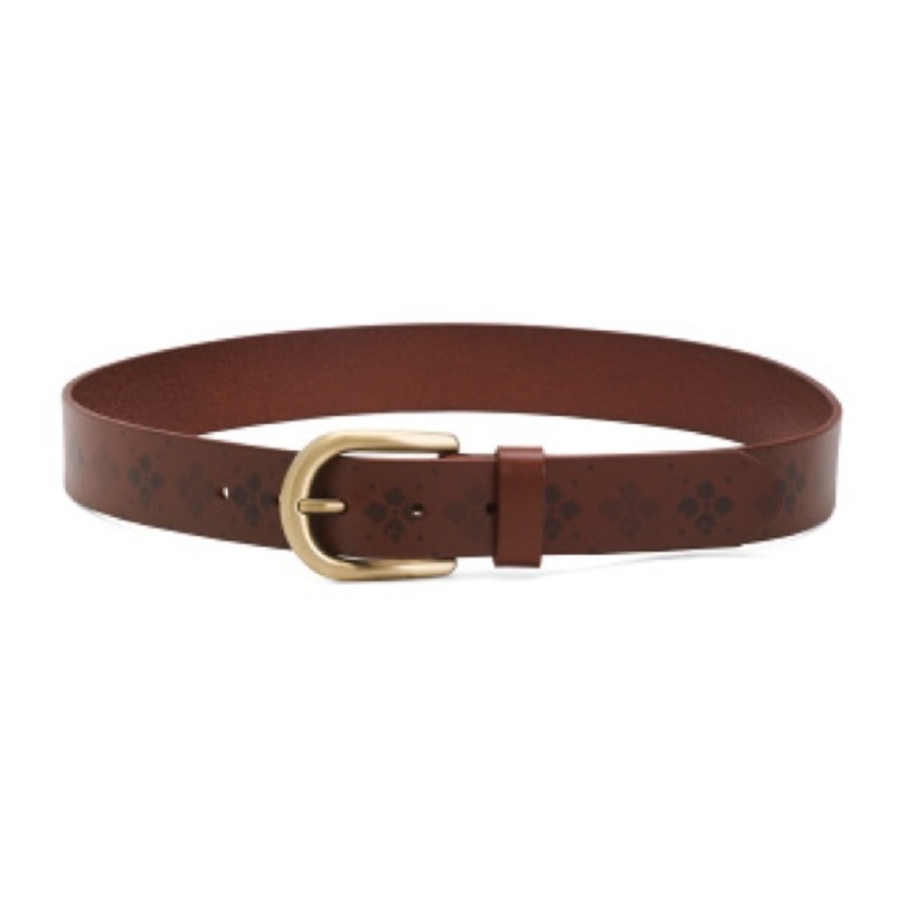Patricia Nash leather brown belt with signature design, size L.  NWT